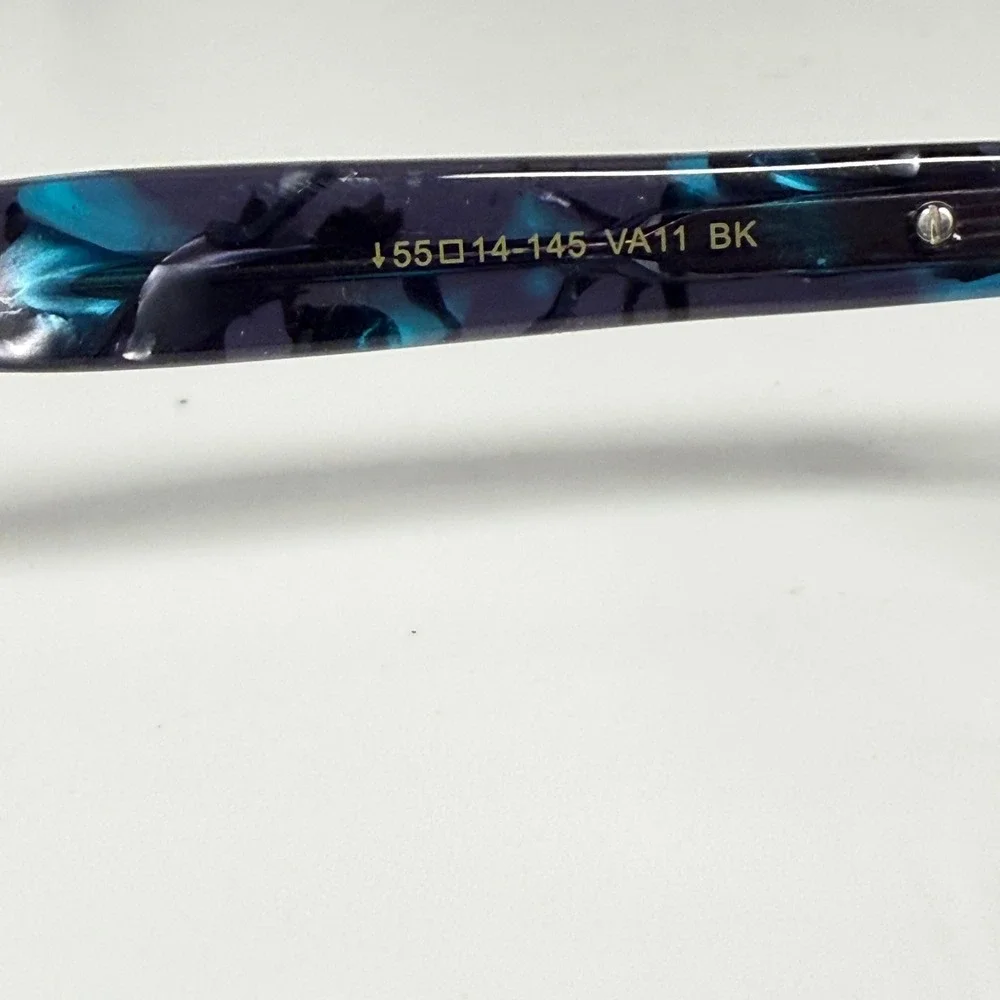 Vera‎ Wang VA11 BK Black Teal Tortoise Cat Eye Eyeglasses Frames 55-14-145